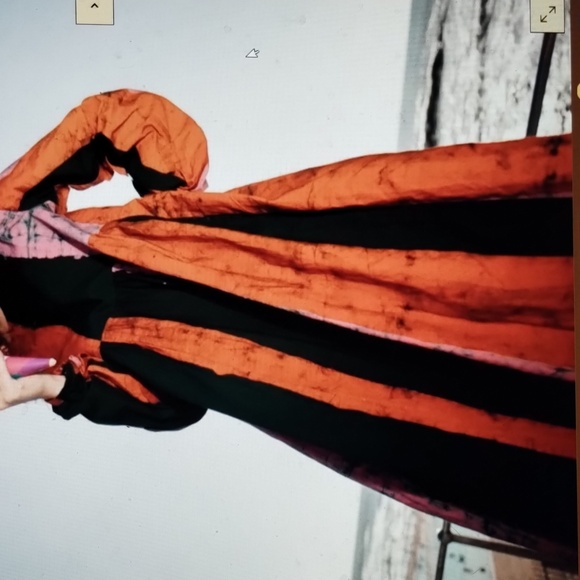 Osei Duro Marian Dress In Carmine Hand Dyed Batiked In Ghana Brand New S - Picture 2 of 10